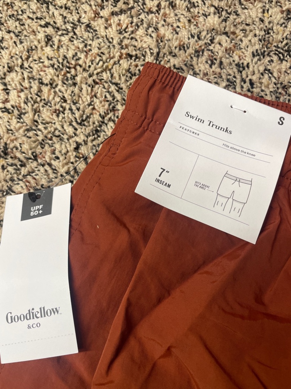 Goodfellow & Co Rust Drawstring Swim Shorts Various Sizes | NWT - Picture 2 of 2